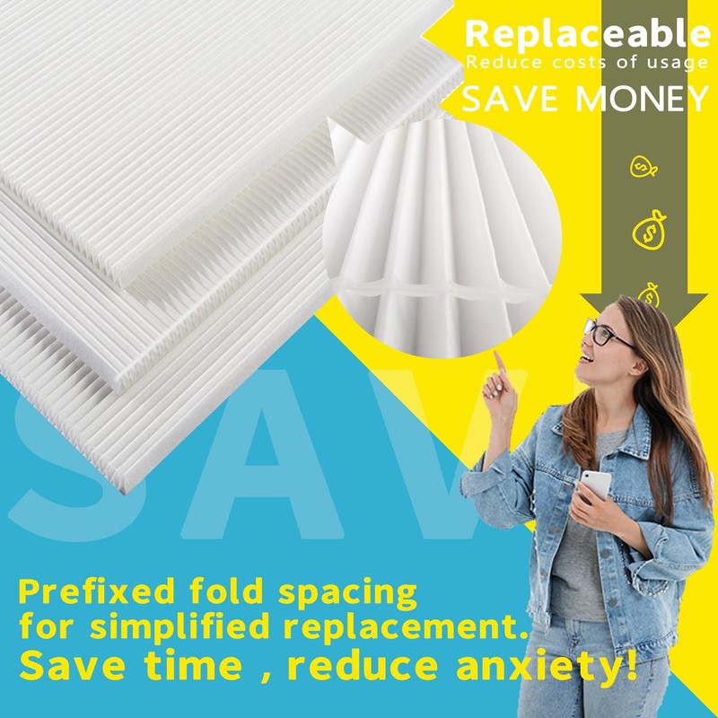 OlitAir 8 Pack Replaceable Filter Media for 14x14x1 MERV 13