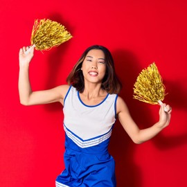 Toddmomy 8pcs Exercise Handles Sport Accessories Metallic Cheer Poms Patriots Pom Poms Rainbow Cheerleading Props Poms Colored Balls Supplies Pompom Sports Child Cheerball Glitter Pom Poms