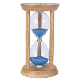 100% Bamboo Sand Timers, Hourglass Sand Timers 15Min, Wooden Sandglass Timer for Toothbrush Timer Games Classroom Home Office Cooking（Blue+15Min）