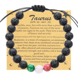 TGOLM Spiritual Crystal Beads Zodiac Bracelet for Women Horoscope Jewelry Birthday Gift, Adjustable, Stone, created quartz