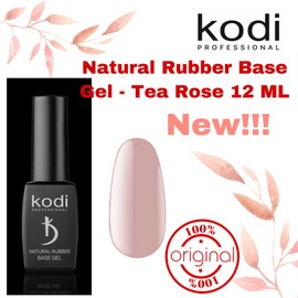 Kodi Professional Natural Rubber Base Cover Base Gel 12ml– Base for Natural and Artificial Nails - Nail Polish– Self Levelling Nail Repair Protection Gel with Viscous Consistency – Ideal for Home and Salon Use (TEA ROSE12ML)
