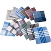 emlstyle Men's Handkerchiefs 100% Cotton Handkerchief with Check Pattern, Style