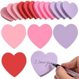1200 Sheets Heart Shaped Sticky Notes 3x3 Inch Sticky Notes Cute 4 Assorted Color Sticky Memo Pads Self Stick Note Pads for Office School Business Valentine's Day Supplies, Removable and Easy to Post