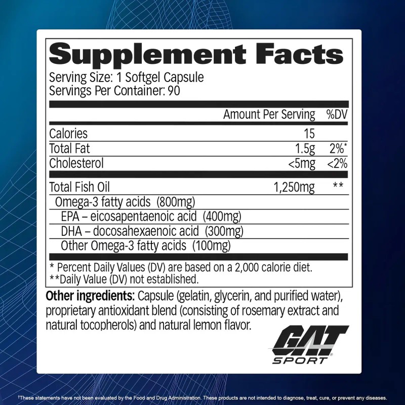 Vitaminas Gat Omega 3 800 Mg 90 Capsulas Sabor Sin
