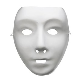 Smiffys Robot Mask, White on Elastic, Eyemasks Fancy Dress, Adult Dress Up Masks