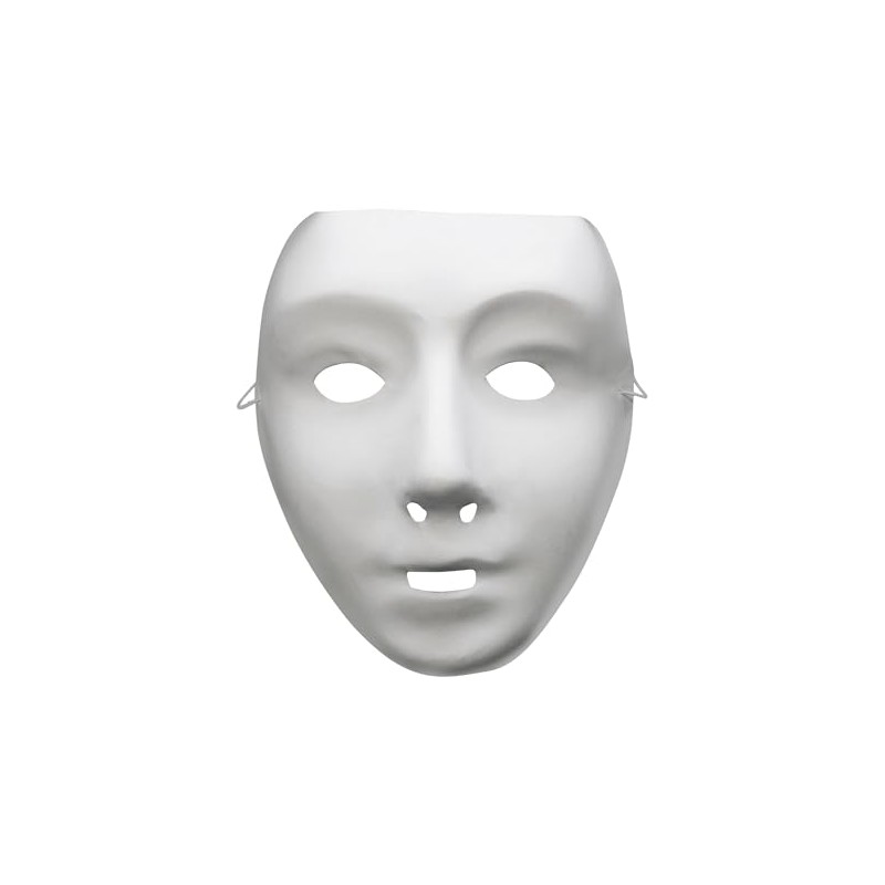 Smiffys Robot Mask, White on Elastic, Eyemasks Fancy Dress, Adult