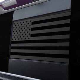 BocaDecals Rear Middle Window American Flag Decal Accessory Compatible with and Fits 2009 & Newer Dodge RAM 1500/2500/3500 (Matte Black)