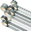 YUBBAEX 10 Rolls Black & White Washi Tape Set Basic
