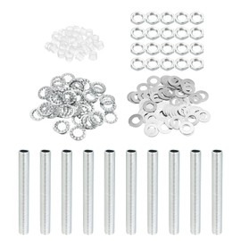 PATIKIL M10 Thread 3.15 Inch Lamp Cable Kit with Lock Nuts Washers Fasteners Assortment Hardware for Chandelier Ceiling Light DIY Galvanised