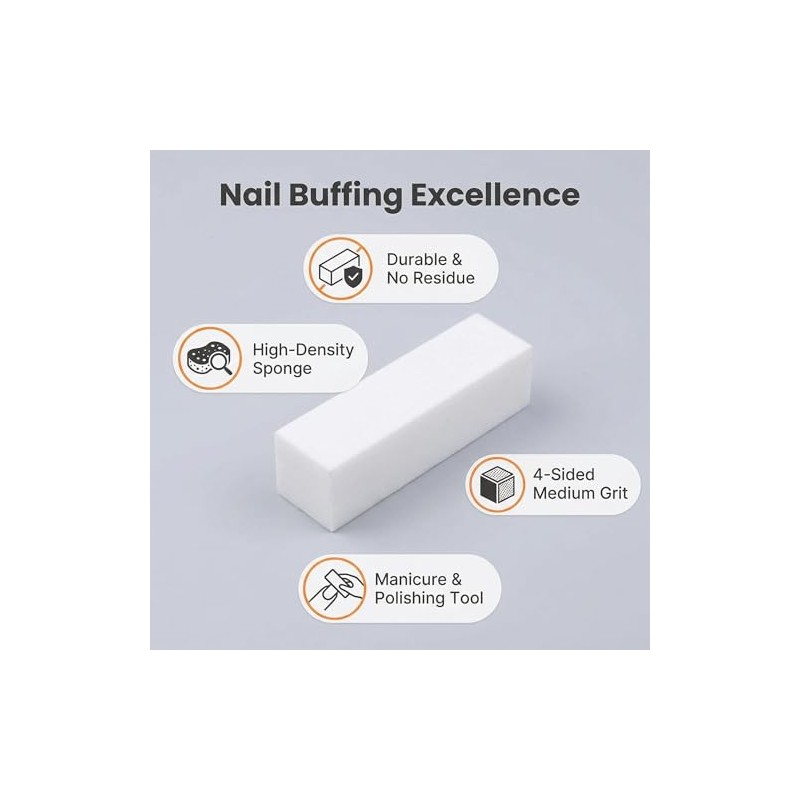 10 Pieces EVA Sponge Nail File Buffer Buffing Sanding Block