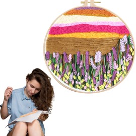 Traziewell Cross Stitch Kits for Adults Advanced Embroidery Kits Printed Embroidery Kit for Beginners with Flower Pattern 0907