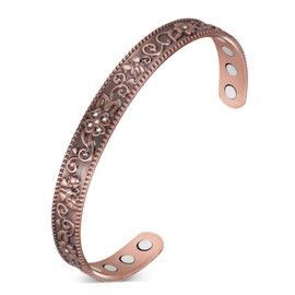 Jecanori 12X Copper Bracelets for Women, 99.99% Pure Copper Bracelet,Ultra Strength Magnetic Bracelets（CloverButterfly）