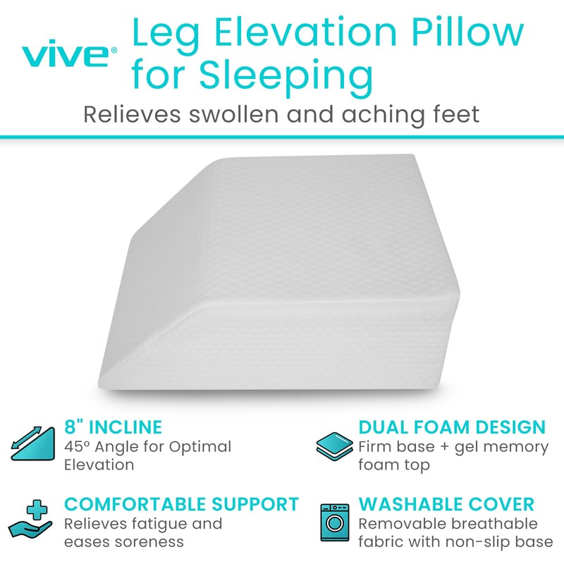 Xtra-Comfort Leg Elevation Pillow for Sleeping, Swelling, Post Surgery -