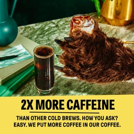 Wandering Bear Organic Caramel Cold Brew Coffee, 32 fl oz, 6 pack - Extra Strong, Smooth, Organic, Unsweetened, Shelf-Stable, and Ready to Drink Iced Coffee, Cold Brewed Coffee, Cold Coffee