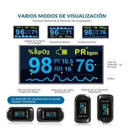 Oxímetro para adulto con PI 4 en 1                                                                                                                    