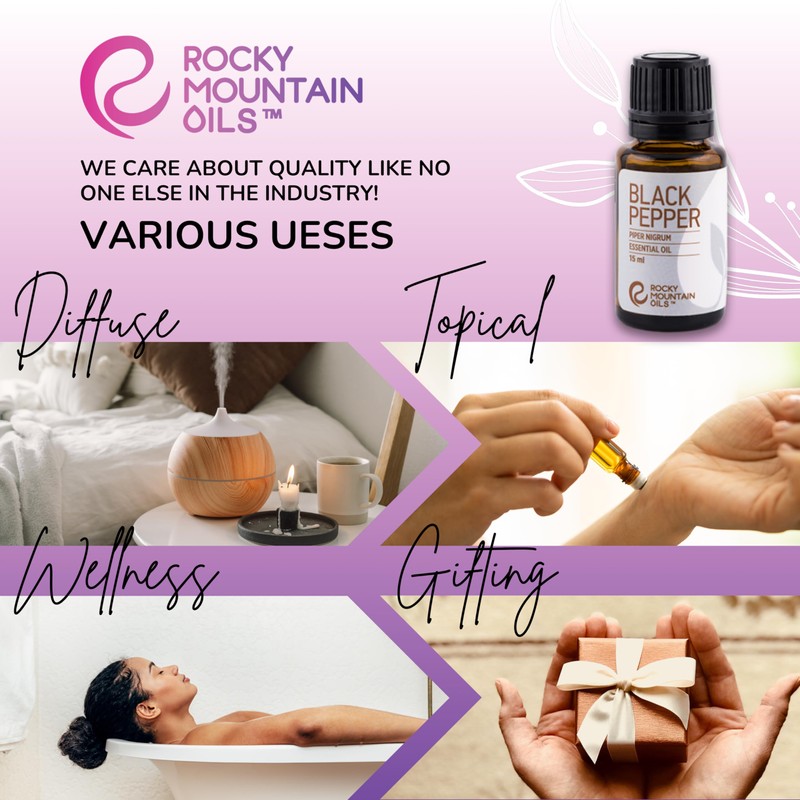 Rocky Mountain Oils Black Pepper Essential Oil 15ml - 100%