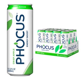 CLEAR CUT PHOCUS Phocus Energy Boost, Crisp Apple & Strawberry Kiwi Bundle | 11.5 Fl oz (Pack of 24) | No Sugar | 75mg Caffeine + L-Theanine | 0 Calories