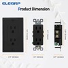 ELEGRP Decorator Receptacle, 15A 125V Standard Electrical Wall Outlet, 2