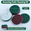LEONTOOL 4 Inch Drill Powered Brush Tile Scrubber Cleaning Pads,