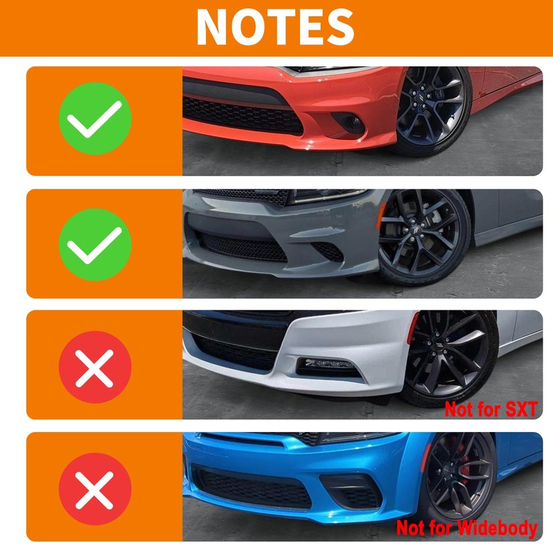 PDKLIN for Charger Front Bumper Lip Splitter Protector Cover Trim