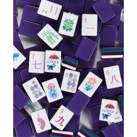 ,Acrylic Luxury Mahjong,American Mahjong Set with 160 Tiles, Custom 4-Layer American Mahjong Tiles,Hand-carved MahjongColor: Deep Purple