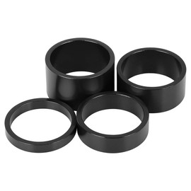 X AUTOHAUX 4 Pcs Bike Headset Spacer Bicycle Aluminium Alloy Handlebar Stem Spacers Fork Washer Black Fit 11/8inch Stem 5 10 15 20mm
