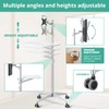 viozon Mobile Desk,Mobile Workstation,Mulitiuse Rolling Laptop Floor Stand,34"-48.6" Height Adjustable,Compatible