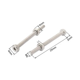 TOP-VIGOR 50Pcs Hexagon Socket Head Cap Screws, M2 x 25mm 304 Stainless Steel Replacement Machine Fastener Screws for Bicycle Motorcycle Repair, Professionals Landlords Repairmen