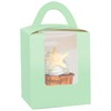 Gcardist Light Green Cupcake Boxes Individual Cupcake Holders Disposable 25pcs