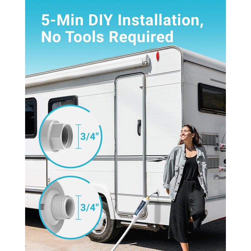AQUA CREST RV Water Filter, RV Inline Water Filter with