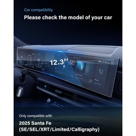 WEIPIN For 2024~2025 Santa Fe (SE/SEL/XRT/Limited/Calligraphy) Screen Protector 12.3 Inch All-in-One Glossy Tempered Glass Touchscreen *1 Accessories 9H Hardness Glass - No More Scratch&Fingerprint