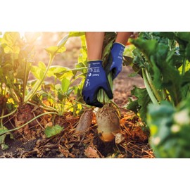 Ansell HyFlex 11-925 Oil-Resistant Work Gloves, Non-Slip Nitrile Coating, Waterproof Protective Gloves for Industrial and Mechanical Applications, Thin Assembly Gloves, Blue, Size XL (1 Pair)