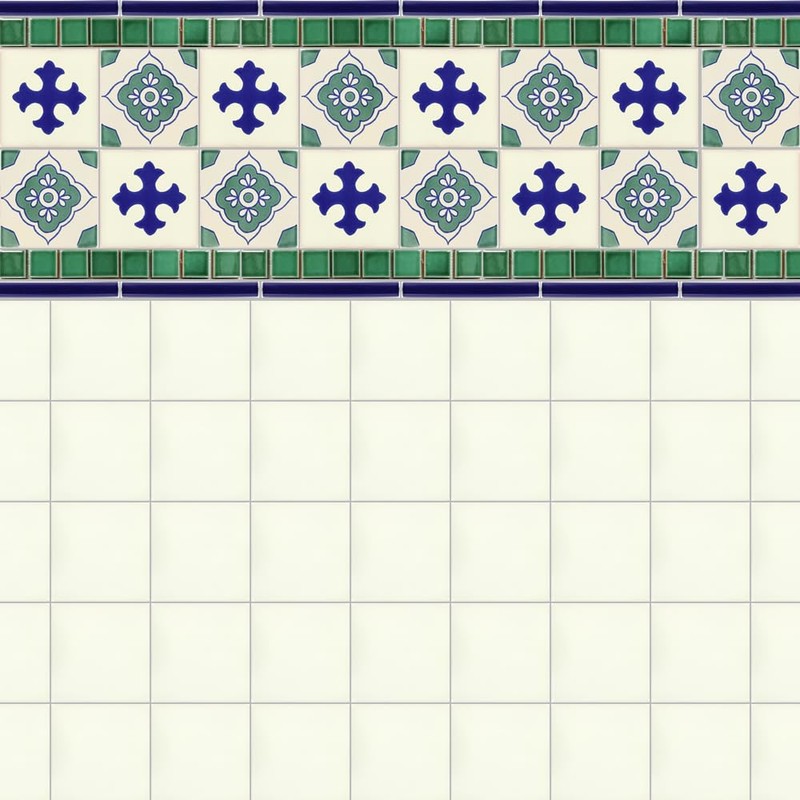 Box of 9-4¼ x 4¼ Green Toledo 2 - Talavera