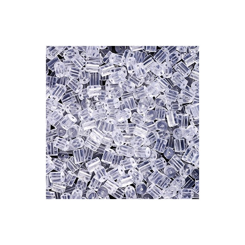 Pandahall 450pcs Clear Soft Plastic Earring Back Stopper
