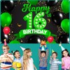 Happy 16th Birthday Green and Black Banner Backdrop Cheers to