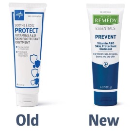 Medline Soothing Skin Protectant Ointment with Vitamins A and D 4 Ounce Pack