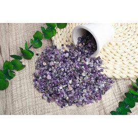 ZHIYUXI 1 lb Amethyst Crystal Chips Bulk Fish Tank Decorations Aquarium Rocks Gravel Vase Filler Stones Crystals for Candle Making Witch Kit Gravel for Plants Quartz Sand Gemstone Terrarium Supplies