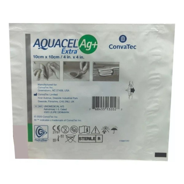Convatec Aposito Para Heridas Aquacel Ag + 10 X 10cm C/1pz