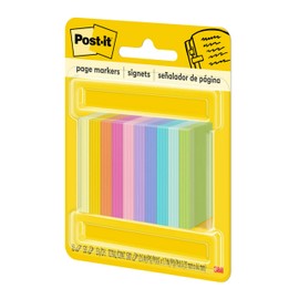Post-it Page Markers, Assorted Bright Colors, 1/2 in x 2 in, 50 Markers/Pad, 10 Pads/Pack (670-10AB)