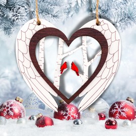 Cardinal Christmas Ornaments, Cardinal Gifts for Women, Cardinal Ornament, Red Cardinal Christmas Ornaments, Cardinal Decor, Cardinal Ornaments for Christmas Tree (ONM-094 Cardinal Heart)