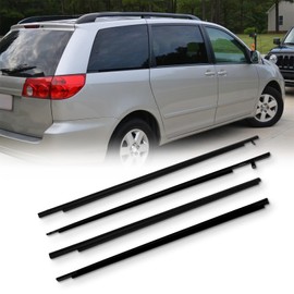 OCPTY 4PCS Car Outer Door Window Molding Trim Weatherstrip Window Seal Compatible with 2003-2010 For Toyota For Sienna, Replace 68160 AE010
