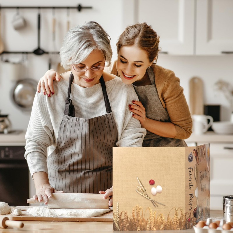 CraftSaints Recipe Binder 8.5x11, 3 Ring DIY Cookbook Kit 12