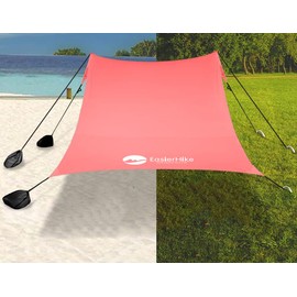 easierhike Beach Canopy Windproof Design, Sun Shelter UPF50+ Portable Family Tent with 6 Sandbags Anchors 8x8 FT 2 Pole Pop Up Outdoor Shelter for Beach, Camping, Fishing, Backyard