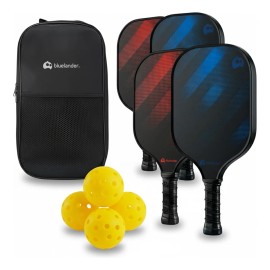 Juego De 4 Paletas Y 4 Pelotas De Pickleball Con Estuche Multicolor