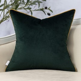 Yangest Green Square Throw Pillow Cover Wavy Velvet Cushion Cover Modern Zippered Pillowcase for Sofa Couch Bedroom Living Room Chair, 20 x 20 Inch