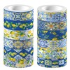 Bolsome 12Rolls Lemon Washi Tape Blue Tiles Yellow Lemon Printed