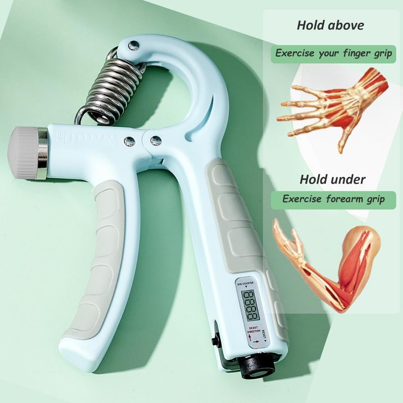 Hand Grips Strengthener with Count, Finger Handgrip Wrist Squeezer Exerciser