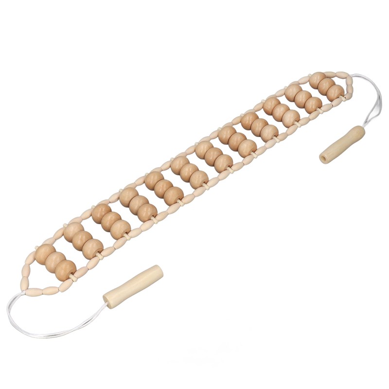 Back Massager Roller Rope Wood Back Roller Massage Manual Relief
