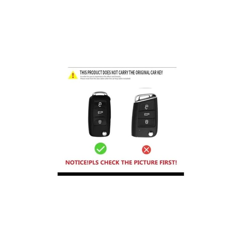 Genérico Funda para Llave de VW 3 Botones (Negro)