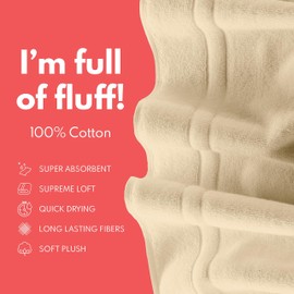 ALIBI Bath Mat Floor Towel| 1 Pack Super Soft & Absorbent Luxury Cotton Towel - Sand 22X34